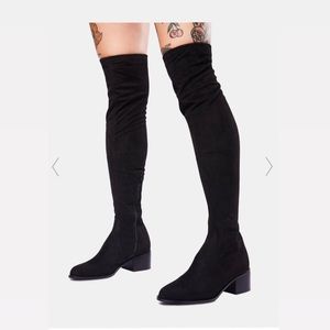 Steve Madden Black Sadie Knee High Boots